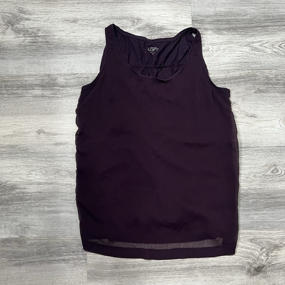 LOFT Tank Top Blouse Sleeveless‎ Casual Layering Top Purple Size M